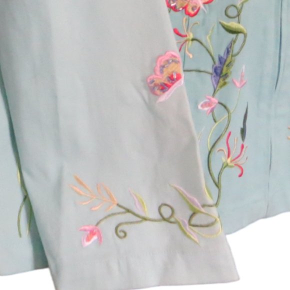 Quacker Factory Womens Light Weight Jacket Turquois Color Sewn Designs Size 2XL - Picture 3 of 9